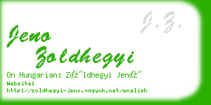 jeno zoldhegyi business card